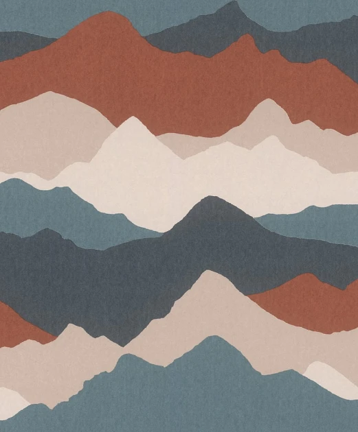 Rasch Textil 302096 Bloomsbury Finn Terra & Blue - tapeta pejzaż górski