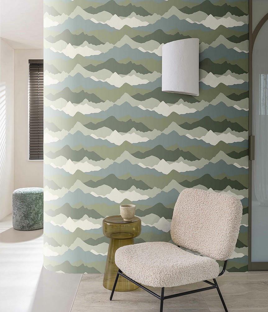 Rasch Textil 302096 Bloomsbury Finn Terra & Blue - tapeta pejzaż górski