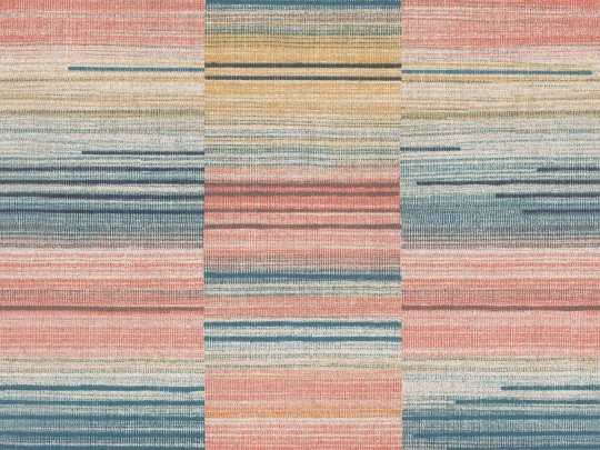 Rasch Textil 302119 Bloomsbury Loom Petrol & Amber & Red - tapeta w kolorowe linie