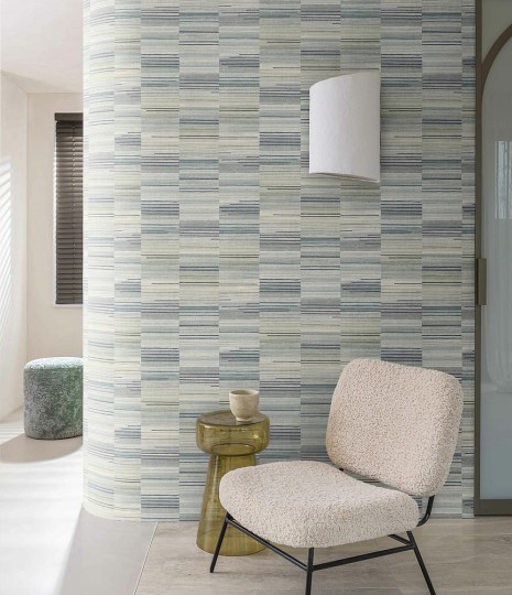 Rasch Textil 302133 Bloomsbury Loom Yellow & Blue - tapeta w kolorowe linie