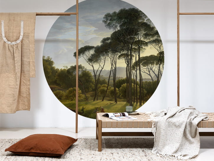 BN 300459 Circles Italian Landscape by Hendrik Voogd - okrągła tapeta z włoskim krajobrazem