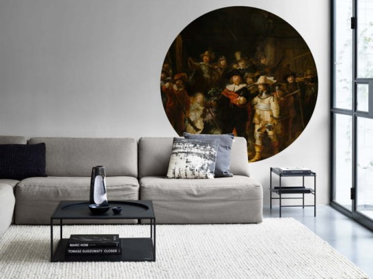 BN 300460 Circles Nightwatch by Rembrandt van Rijn - okrągła tapeta inspirowana obrazem