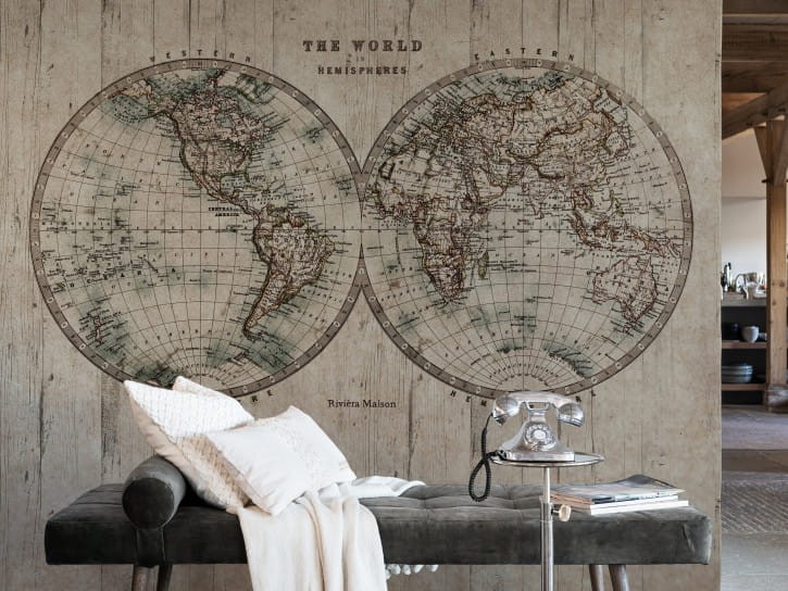 BN 30602 Riviera Maison The World - mural mapa świata