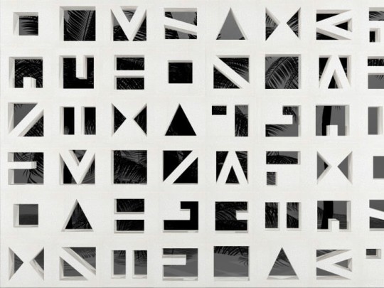 BN 300352 Dimensions Symbols Wall - mural w symbole na tropikalnym tle