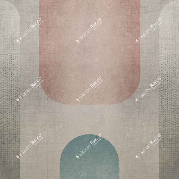 Inkiostro Bianco INKTUID2302 Geometric Landscape Sunrise - mural geometryczny