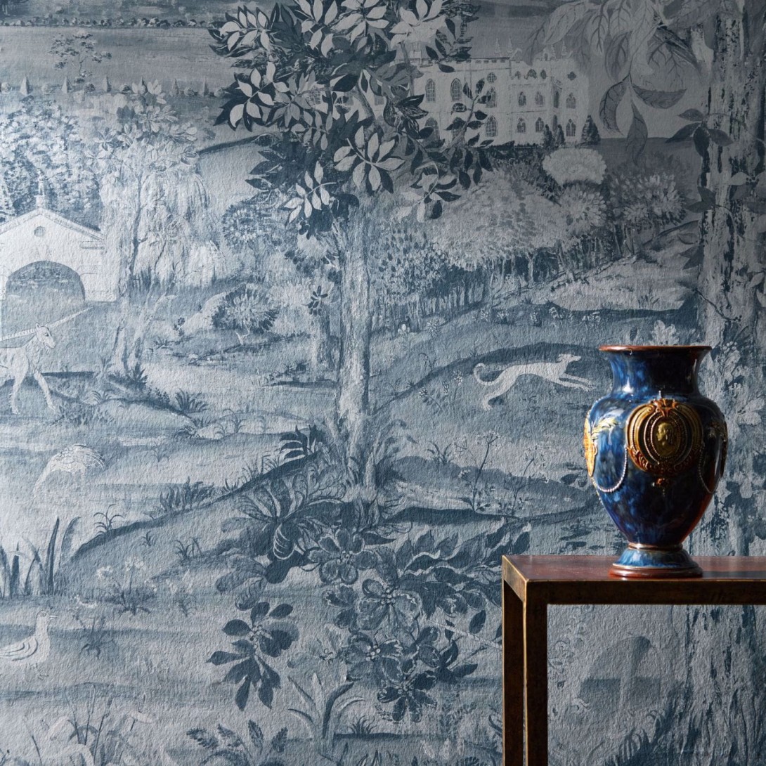 Zoffany 313039 Arcadian Thames Arcadian Thames Wedgwood Blue - tapeta z krajobrazem