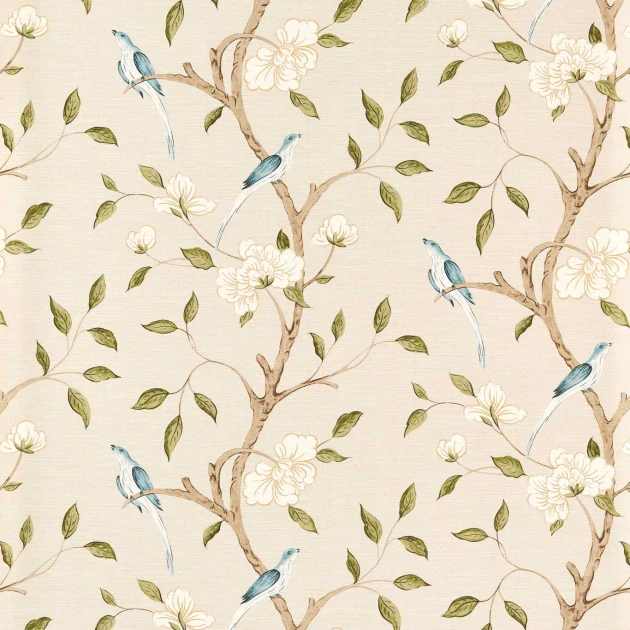 Zoffany 313046 Arcadian Thames Eleonora Print Evergreen - tapeta roślinna