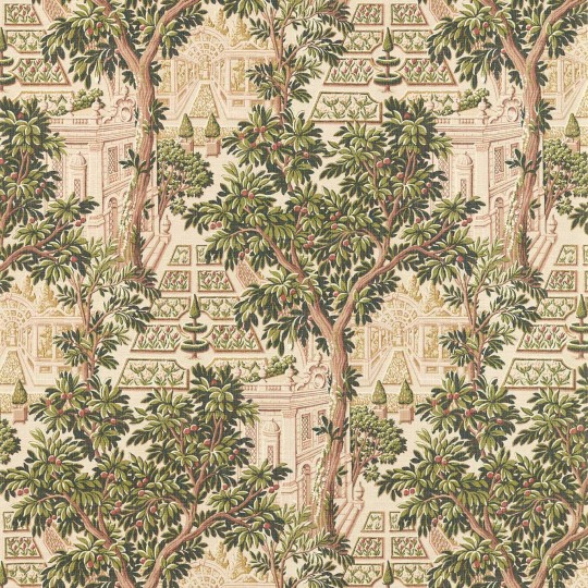 Zoffany 313051 Arcadian Thames Italian Garden Tuscan Pink - tapeta z ogrodem