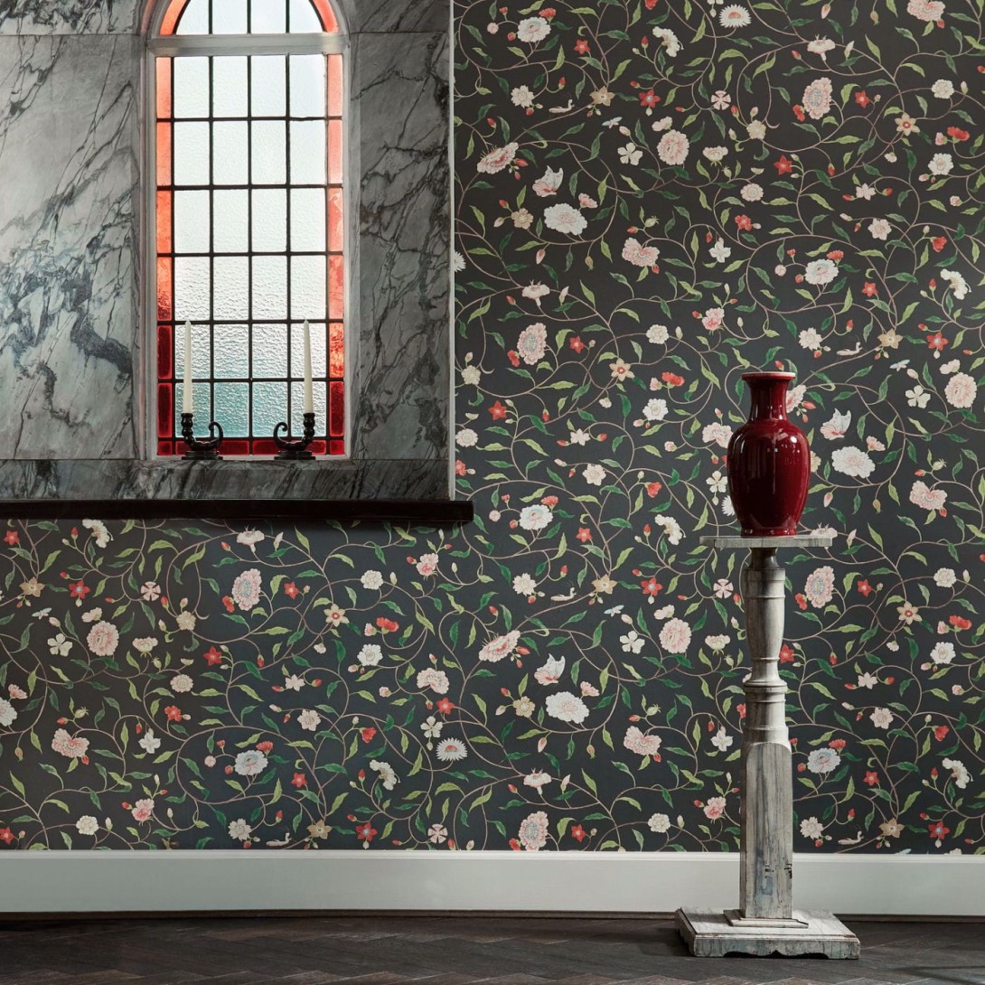 Zoffany 313054 Arcadian Thames Henrietta’s Trail Stockholm Blue - tapeta roślinna
