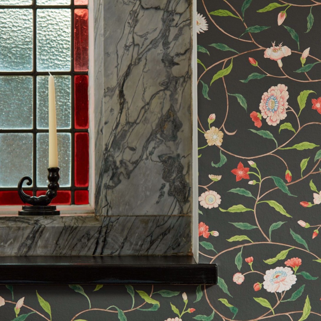 Zoffany 313054 Arcadian Thames Henrietta’s Trail Stockholm Blue - tapeta roślinna