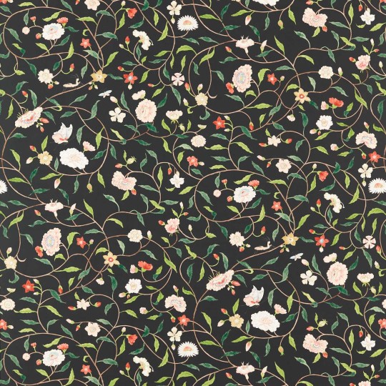 Zoffany 313055 Arcadian Thames Henrietta’s Trail Vine Black - tapeta roślinna