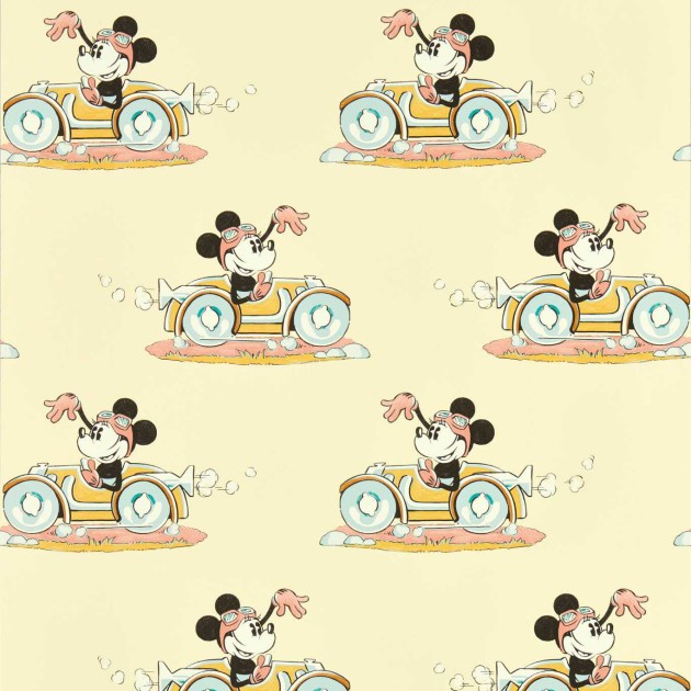 Sanderson 217269 Disney Home Minnie On The Move Sherbet - tapeta z Myszką Mini