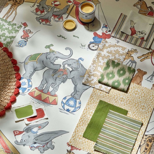 Sanderson 217284 Disney Home Dumbo Peanut Butter & Jelly - tapeta ze słoniem Dumbo