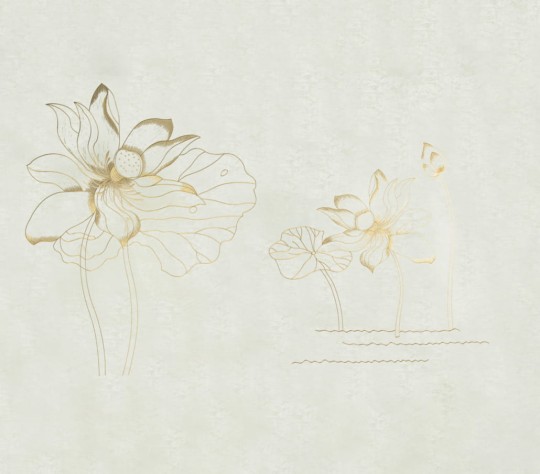 Walltextile 2-K Murale Water Hibiscus Creamy - mural w kwiaty