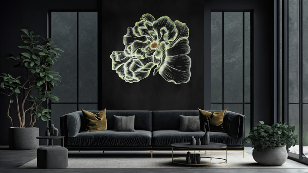 Walltextile 3-G Murale Bloom Navy - mural w kwiaty