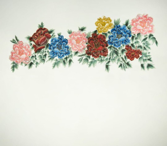 Walltextile 4-K Murale Peony Creamy - mural w kwiaty