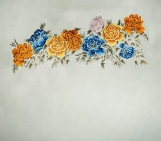 Walltextile 4-S Murale Peony Silver - mural w kwiaty