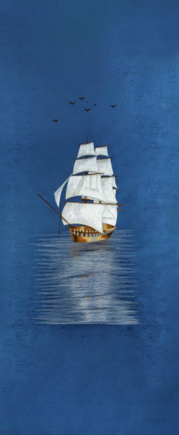 Walltextile 8-G Murale Smooth Sailing Navy - mural łódź