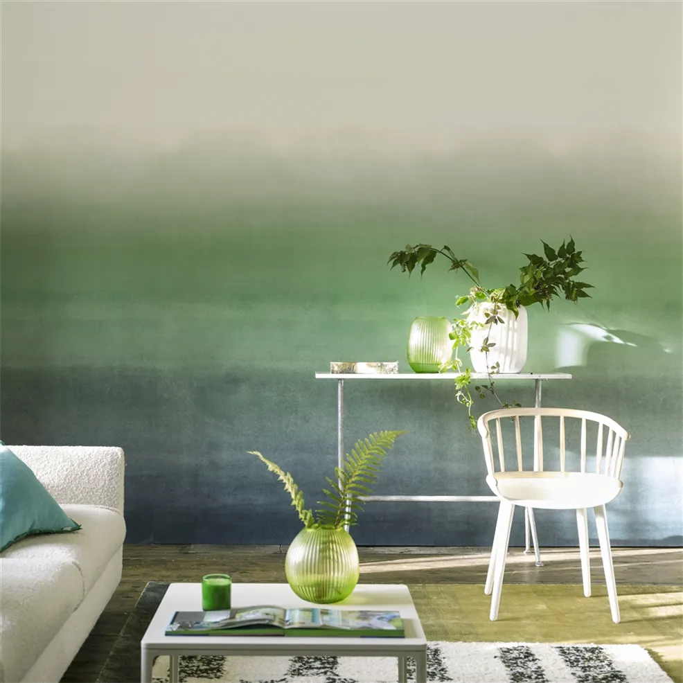 Designers Guild PDG1163/03 Scenes and Murals III Shoshi Jade - tapeta cieniowana