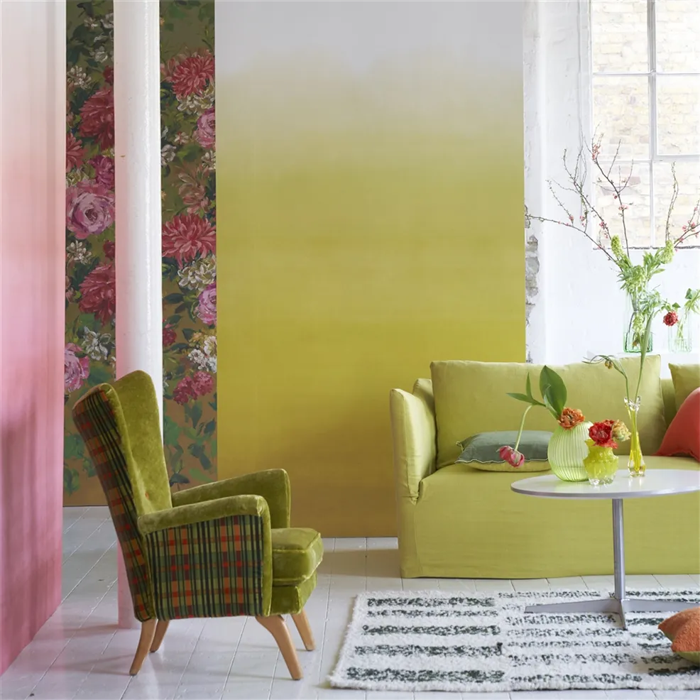 Designers Guild PDG1163/07 Scenes and Murals III Shoshi Lemongrass - tapeta cieniowana