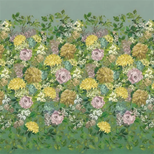 Designers Guild PDG1170/01 Scenes and Murals III Fleurs D Artistes Vintage Green - tapeta w kwiaty