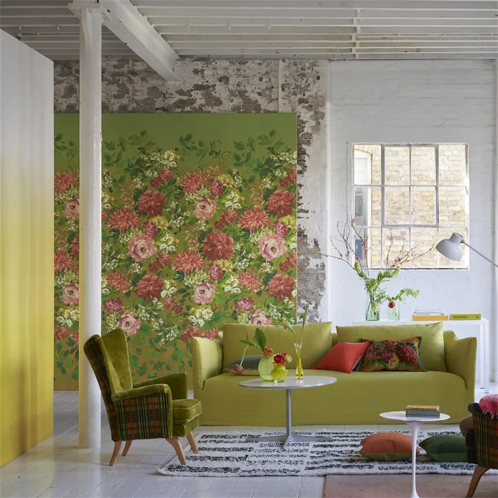 Designers Guild PDG1170/02 Scenes and Murals III Fleurs D Artistes Terracotta - tapeta w kwiaty