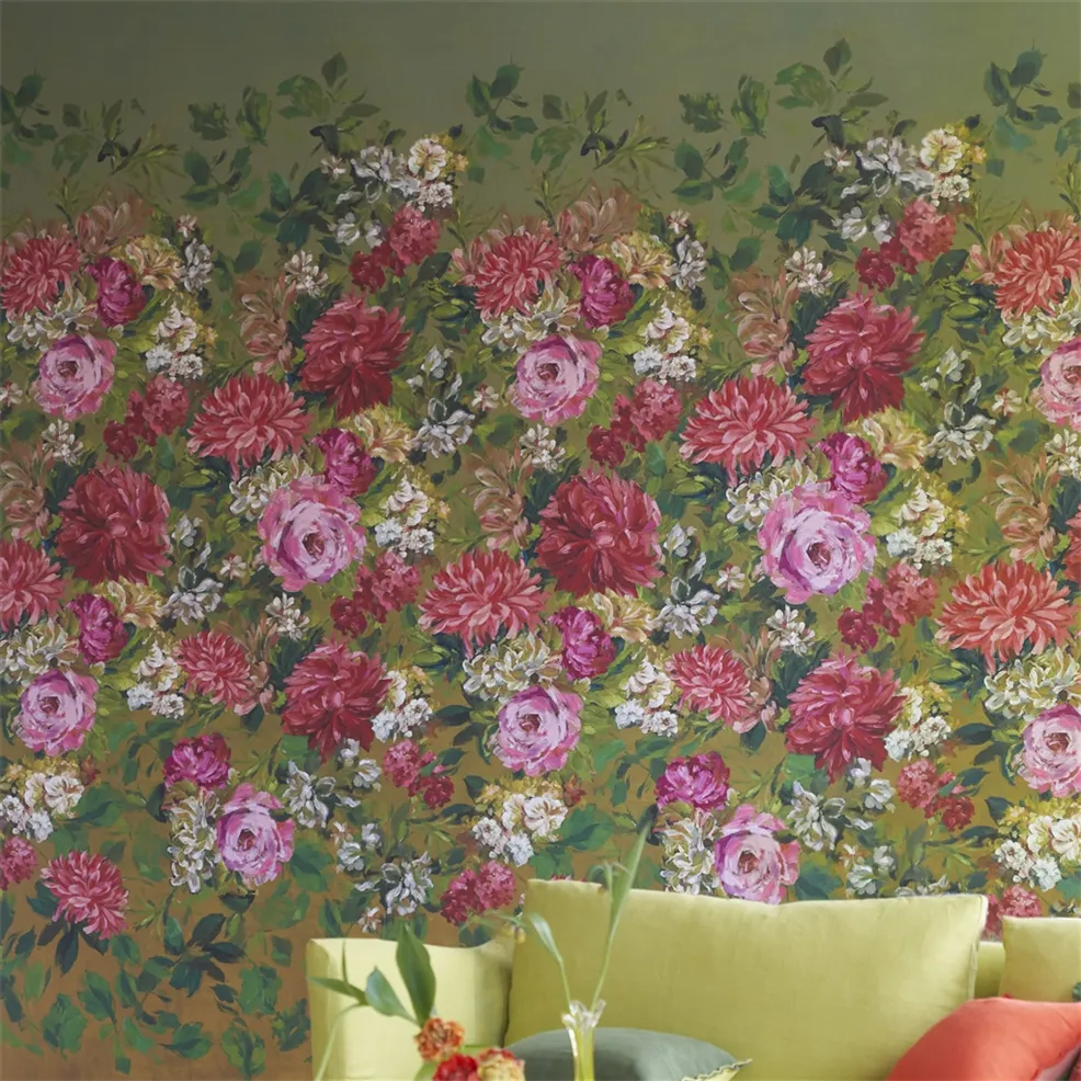 Designers Guild PDG1170/02 Scenes and Murals III Fleurs D Artistes Terracotta - tapeta w kwiaty
