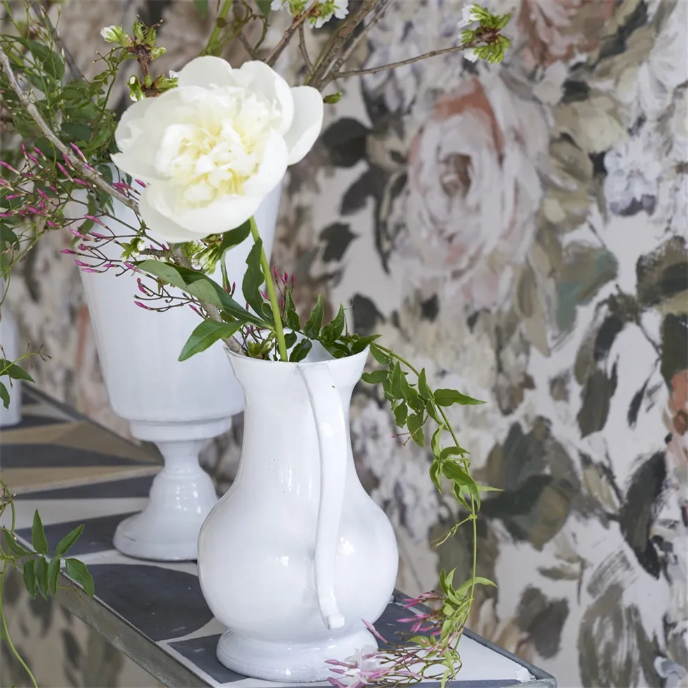 Designers Guild PDG1170/03 Scenes and Murals III Fleurs D Artistes Chalk - tapeta w kwiaty