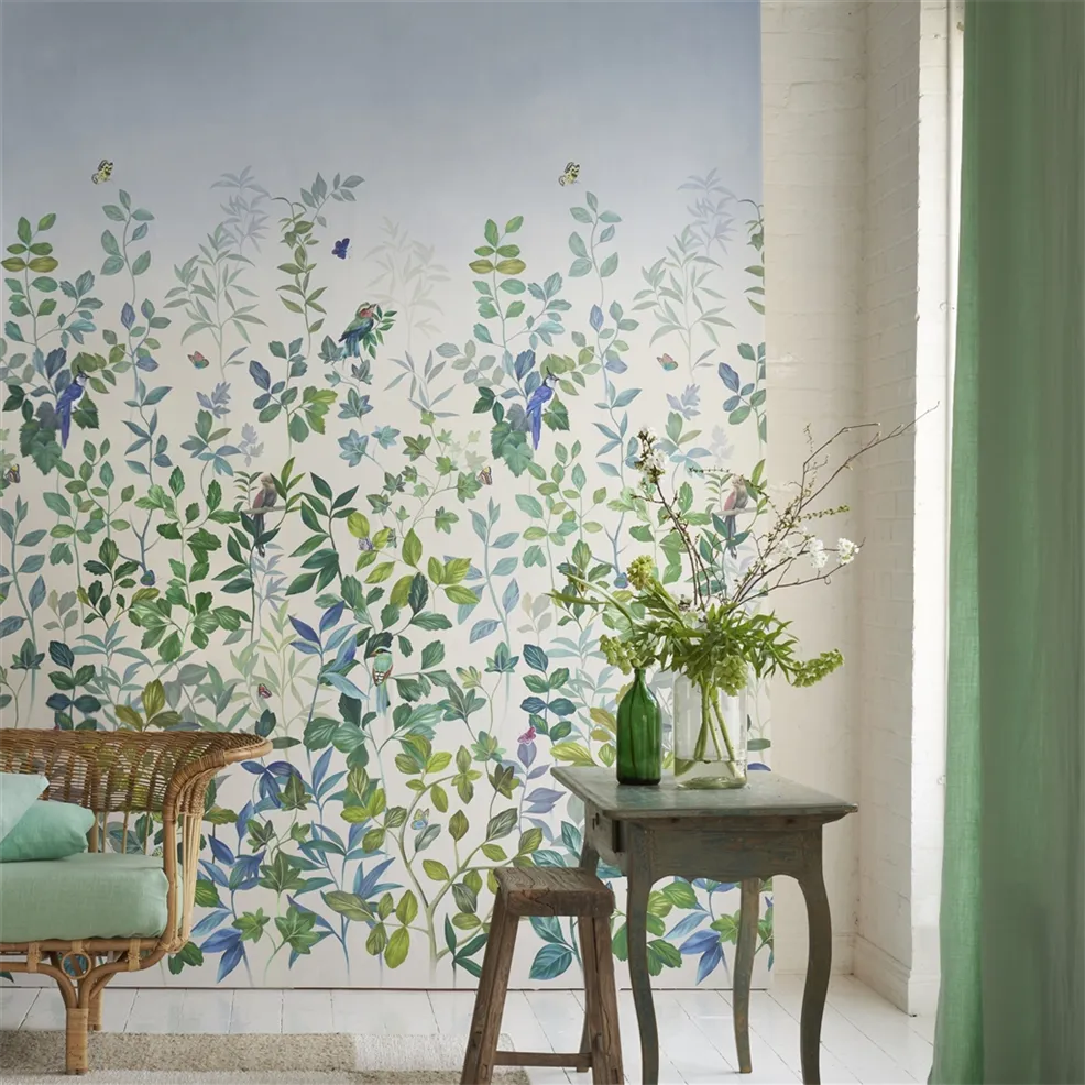 Designers Guild PDG1171/02 Scenes and Murals III Voliere Sky - tapeta roślinna