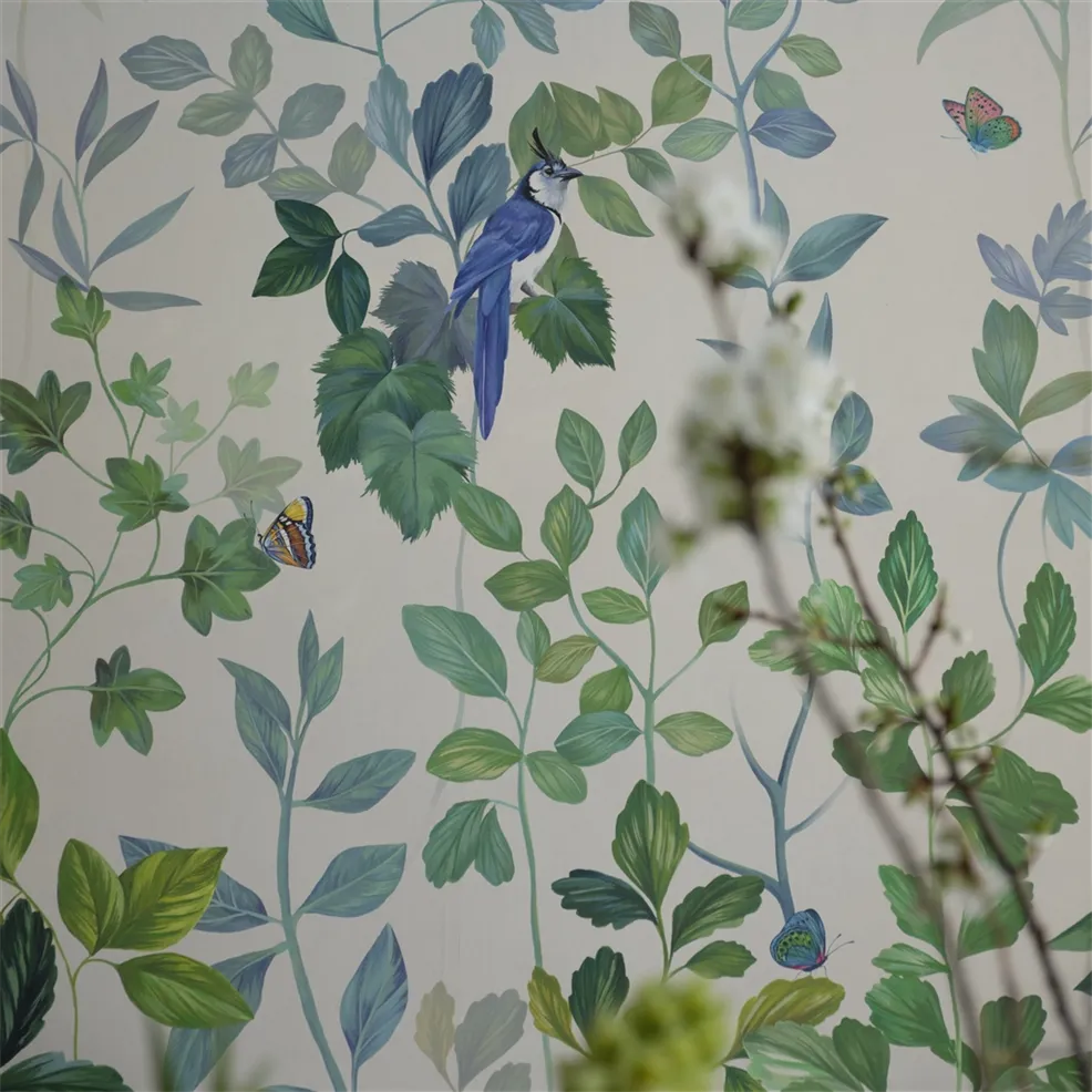 Designers Guild PDG1171/02 Scenes and Murals III Voliere Sky - tapeta roślinna