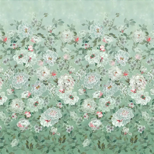 Designers Guild PDG1172/01 Scenes and Murals III Fleur Blanche Eau De Nil - tapeta w kwiaty