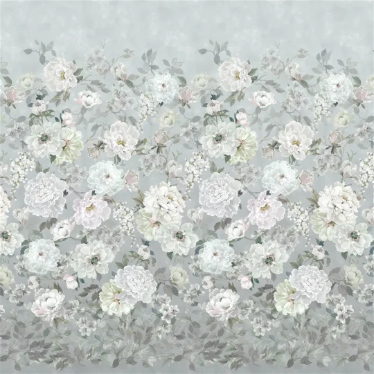 Designers Guild PDG1172/02 Scenes and Murals III Fleur Blanche Platinum - tapeta w kwiaty