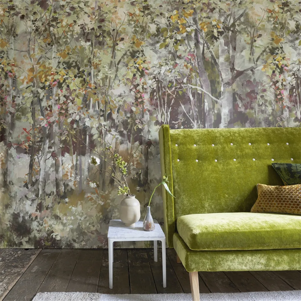 Designers Guild PDG1176/01 Scenes and Murals III Bois De Bouleau Scene 2 Sepia - tapeta leśna