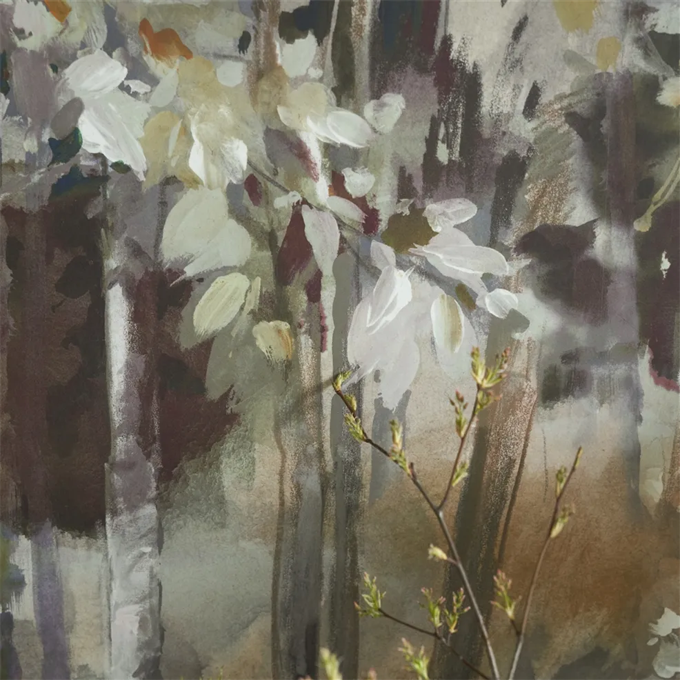 Designers Guild PDG1176/01 Scenes and Murals III Bois De Bouleau Scene 2 Sepia - tapeta leśna