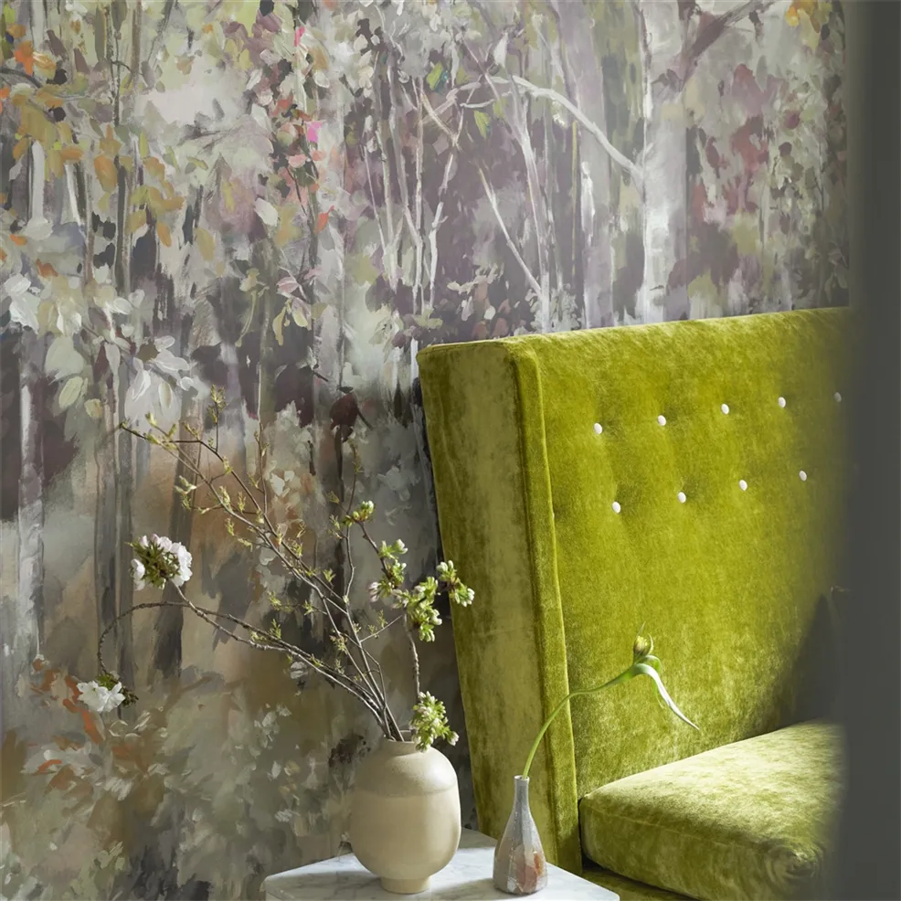 Designers Guild PDG1176/01 Scenes and Murals III Bois De Bouleau Scene 2 Sepia - tapeta leśna