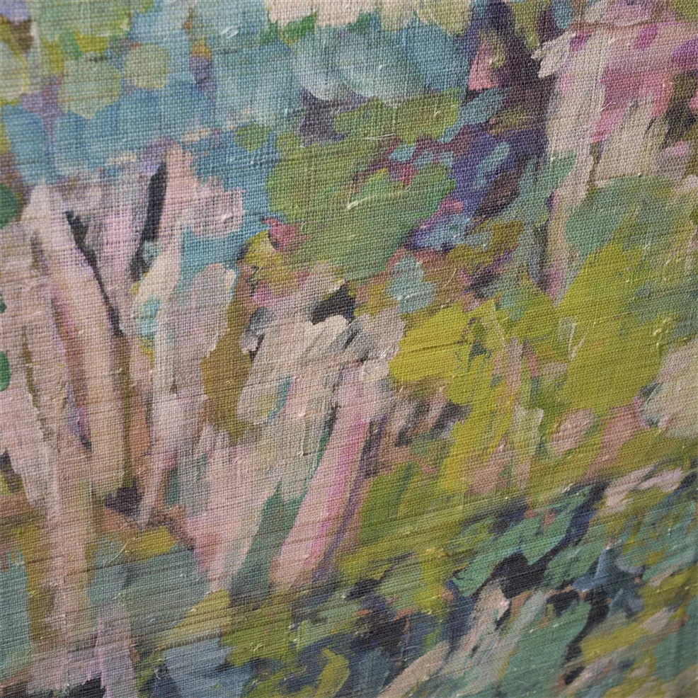 Designers Guild PDG1183/01 Scenes and Murals III Foret Impressionniste Grasscloth Celadon - tapeta z krajobrazem leśnym