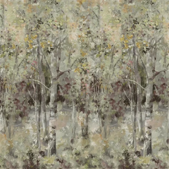 Designers Guild PDG1186/01 Scenes and Murals III Bois De Bouleau Grasscloth Scene 2 Sepia - tapeta leśna