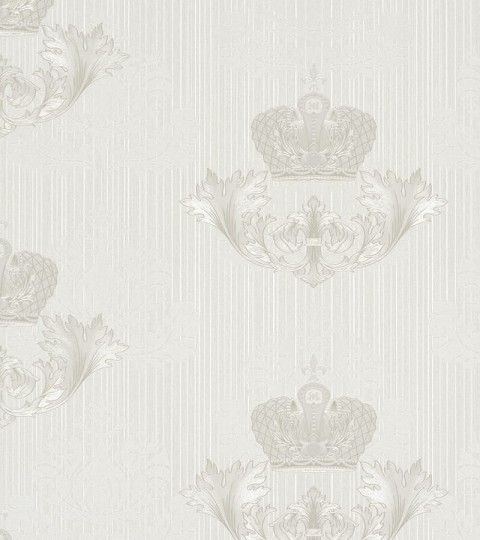 Marburg 54857 Gloockler Imperial - tapeta z motywem liści i koron na prążkowanym tle