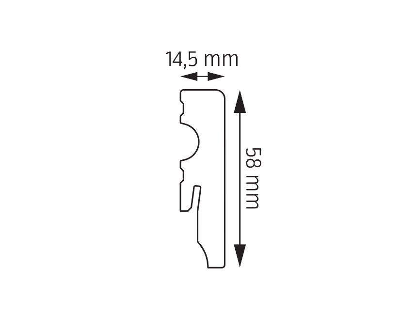 Listwa podłogowa Creativa LMDF-01 laminowana biała półmat