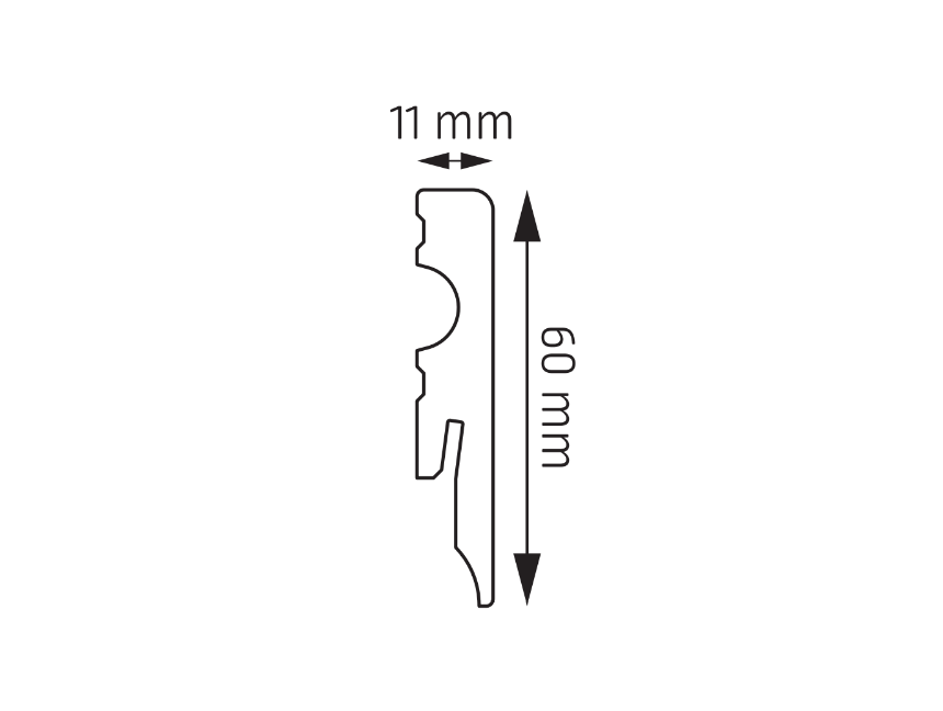 Listwa podłogowa Creativa LMDF-02 laminowana biała półmat