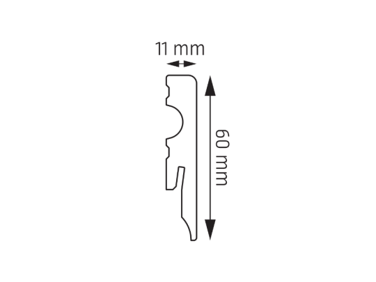Listwa podłogowa Creativa LMDF-02 laminowana biała półmat