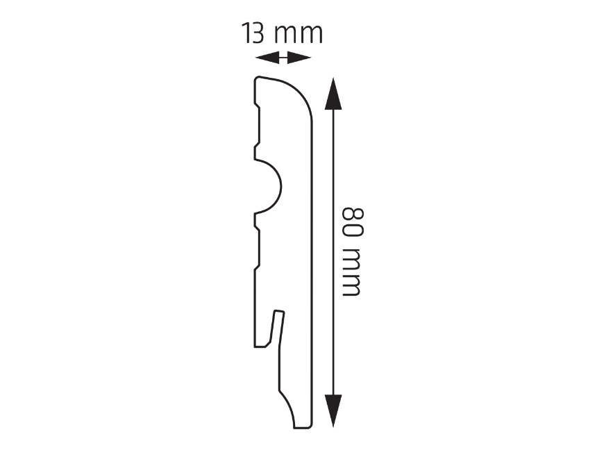 Listwa podłogowa Creativa LMDF-03 laminowana biała półmat