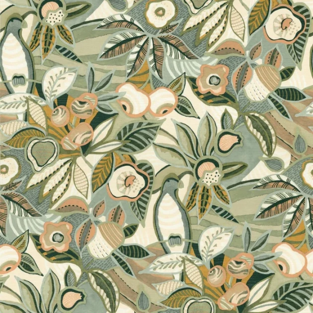 Casamance 76300202 Casa Azul Tehuana Celadon - egzotyczna tapeta inspirowana Meksykiem