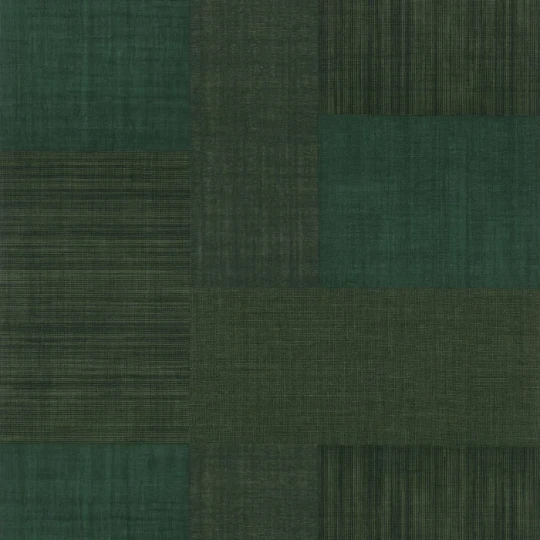 Casamance 76321630 Casa Azul Mestizo Vert Foret - tapeta geometryczna imitująca naturalne materiały