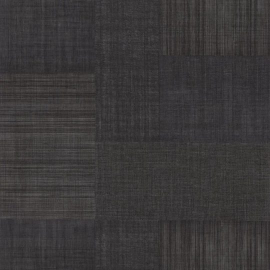 Casamance 76321732 Casa Azul Mestizo Noir - tapeta geometryczna imitująca naturalne materiały