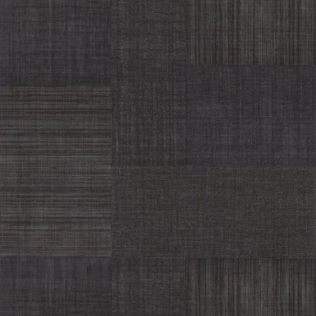 Casamance 76321732 Casa Azul Mestizo Noir - tapeta geometryczna imitująca naturalne materiały