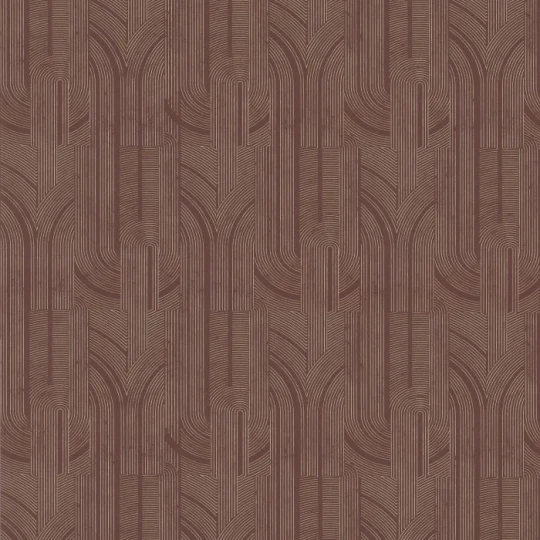 Casamance 76282242 Faubourg Des Lumieres Porte Doree Lie De Vin - tapeta geometryczna z metalicznymi elementami