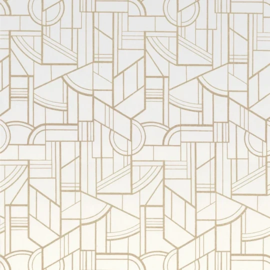 Casamance 76292446 Faubourg Des Lumieres Cinetique Blanc - tapeta geometryczna z metalicznymi elementami
