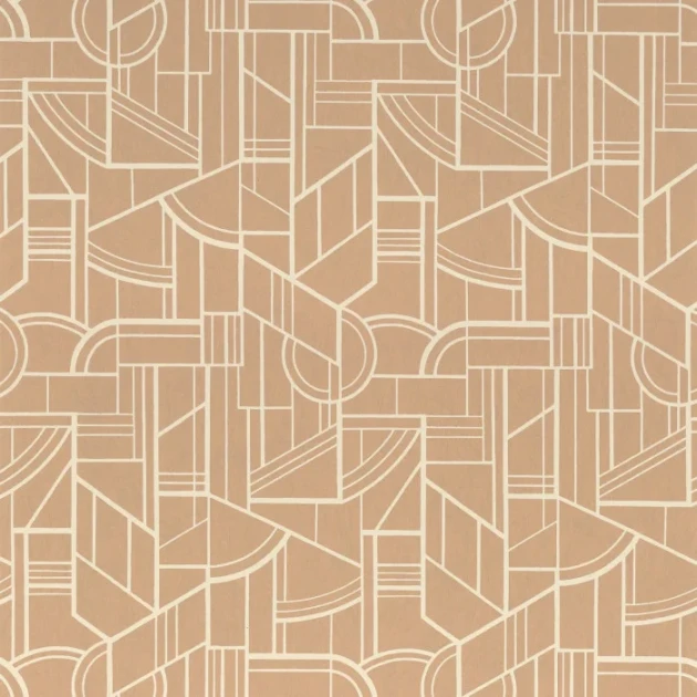 Casamance 76292650 Faubourg Des Lumieres Cinetique Nude - tapeta geometryczna z metalicznymi elementami