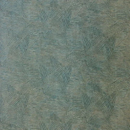 Casamance 76543670 Nature Precieuse Lore Vert imperial dore - tapeta geometryczna